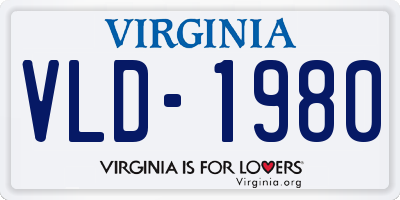 VA license plate VLD1980