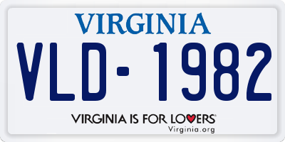 VA license plate VLD1982