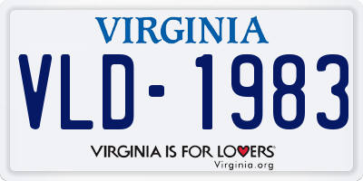 VA license plate VLD1983