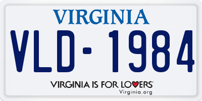VA license plate VLD1984