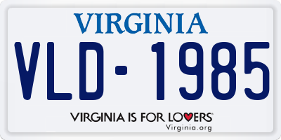 VA license plate VLD1985