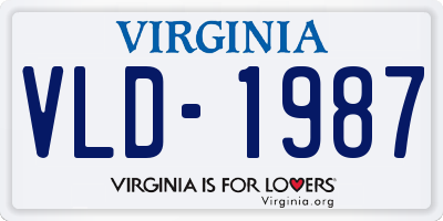 VA license plate VLD1987