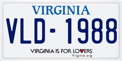 VA license plate VLD1988