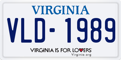 VA license plate VLD1989
