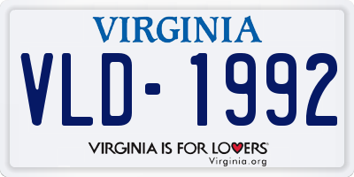 VA license plate VLD1992