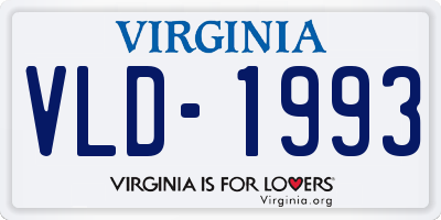 VA license plate VLD1993