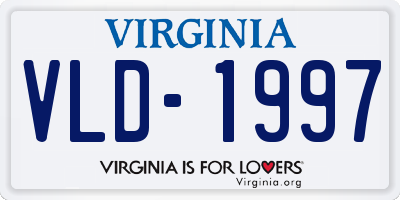 VA license plate VLD1997