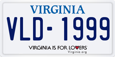 VA license plate VLD1999