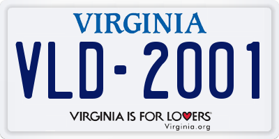 VA license plate VLD2001