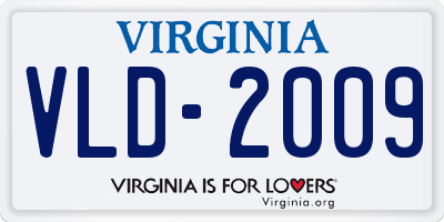 VA license plate VLD2009