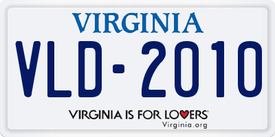 VA license plate VLD2010