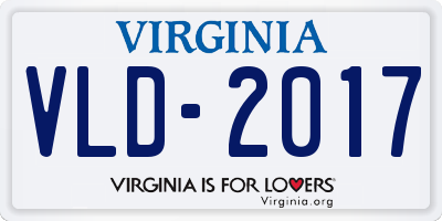 VA license plate VLD2017