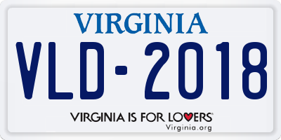 VA license plate VLD2018
