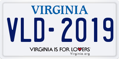VA license plate VLD2019