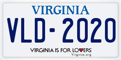 VA license plate VLD2020