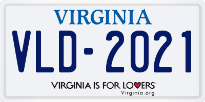 VA license plate VLD2021