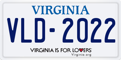 VA license plate VLD2022