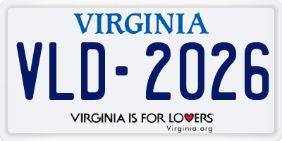 VA license plate VLD2026