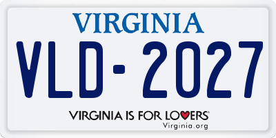 VA license plate VLD2027