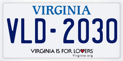 VA license plate VLD2030