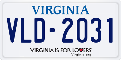 VA license plate VLD2031