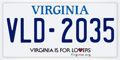 VA license plate VLD2035