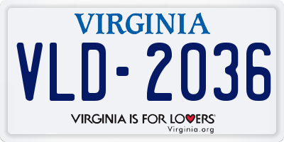 VA license plate VLD2036