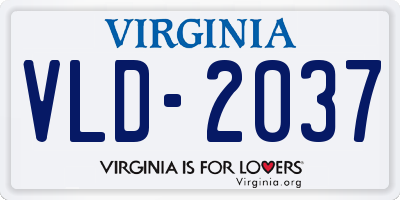 VA license plate VLD2037