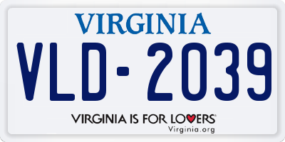 VA license plate VLD2039