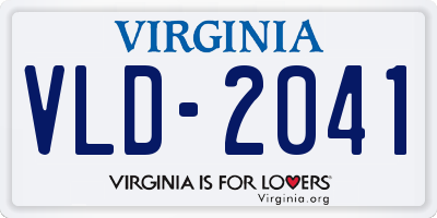 VA license plate VLD2041