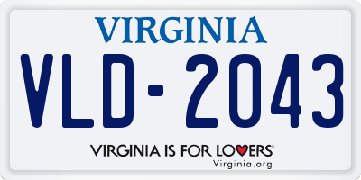 VA license plate VLD2043