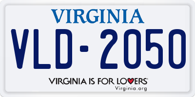 VA license plate VLD2050