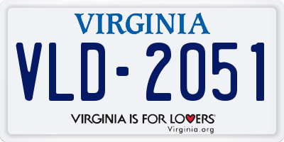 VA license plate VLD2051