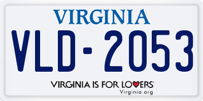 VA license plate VLD2053