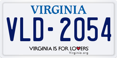 VA license plate VLD2054