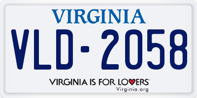 VA license plate VLD2058