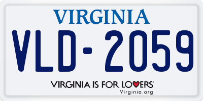 VA license plate VLD2059
