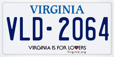 VA license plate VLD2064