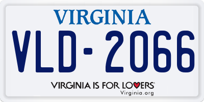 VA license plate VLD2066