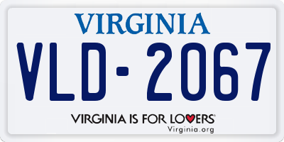 VA license plate VLD2067
