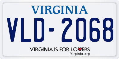 VA license plate VLD2068