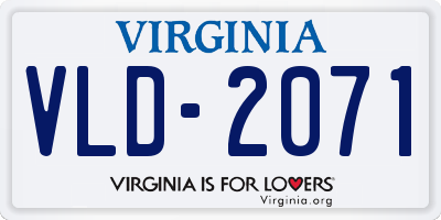 VA license plate VLD2071