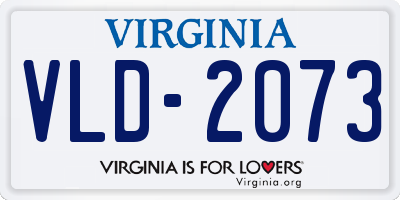 VA license plate VLD2073