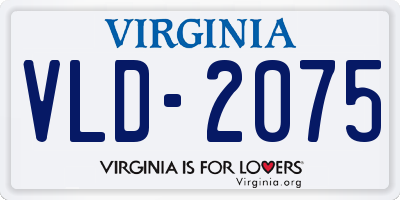 VA license plate VLD2075