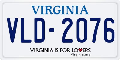 VA license plate VLD2076