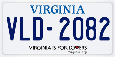 VA license plate VLD2082
