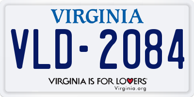 VA license plate VLD2084