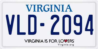VA license plate VLD2094