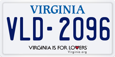 VA license plate VLD2096