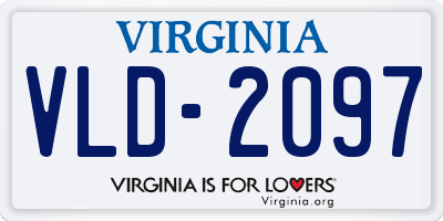 VA license plate VLD2097
